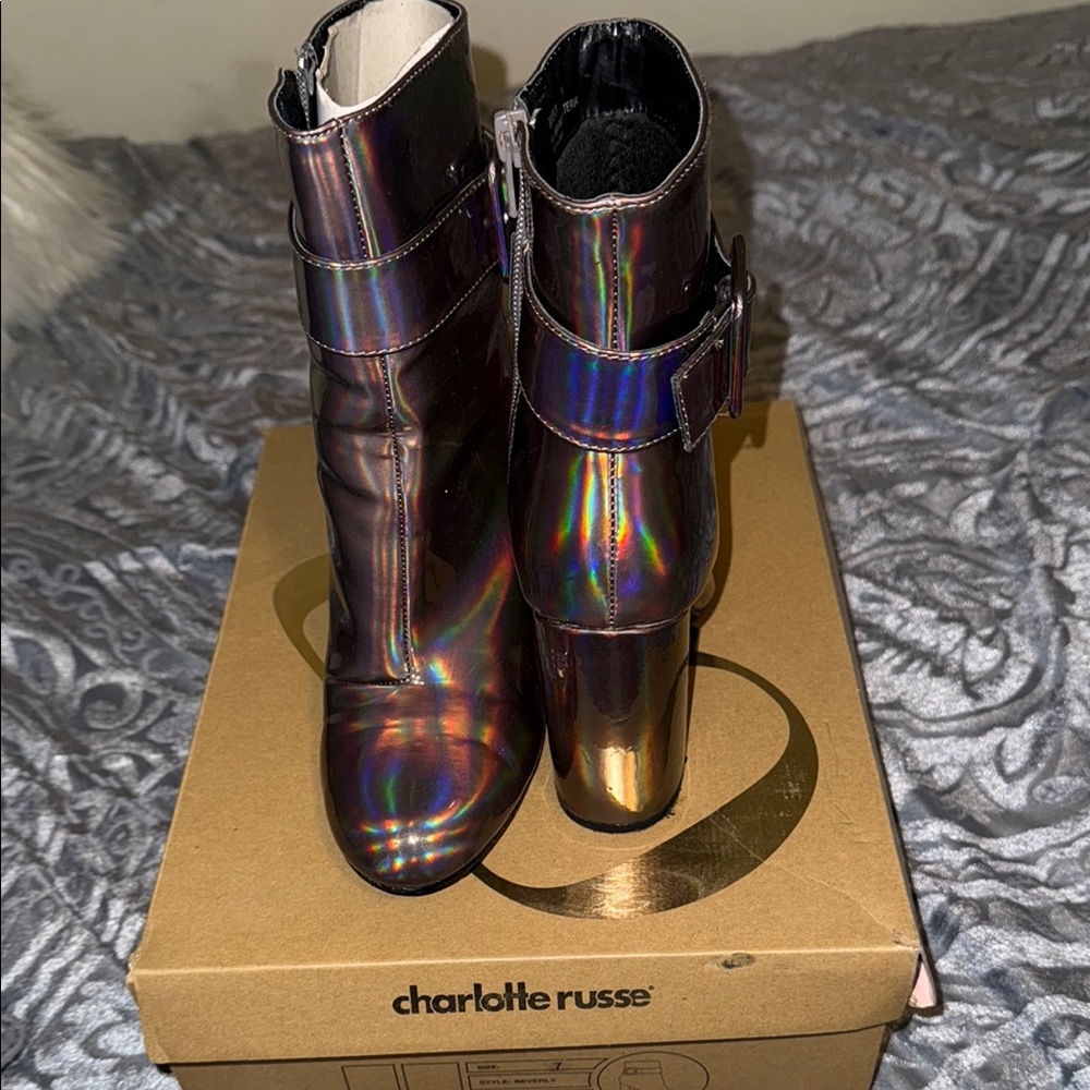 Charlotte Russe Silver Heeled Boots